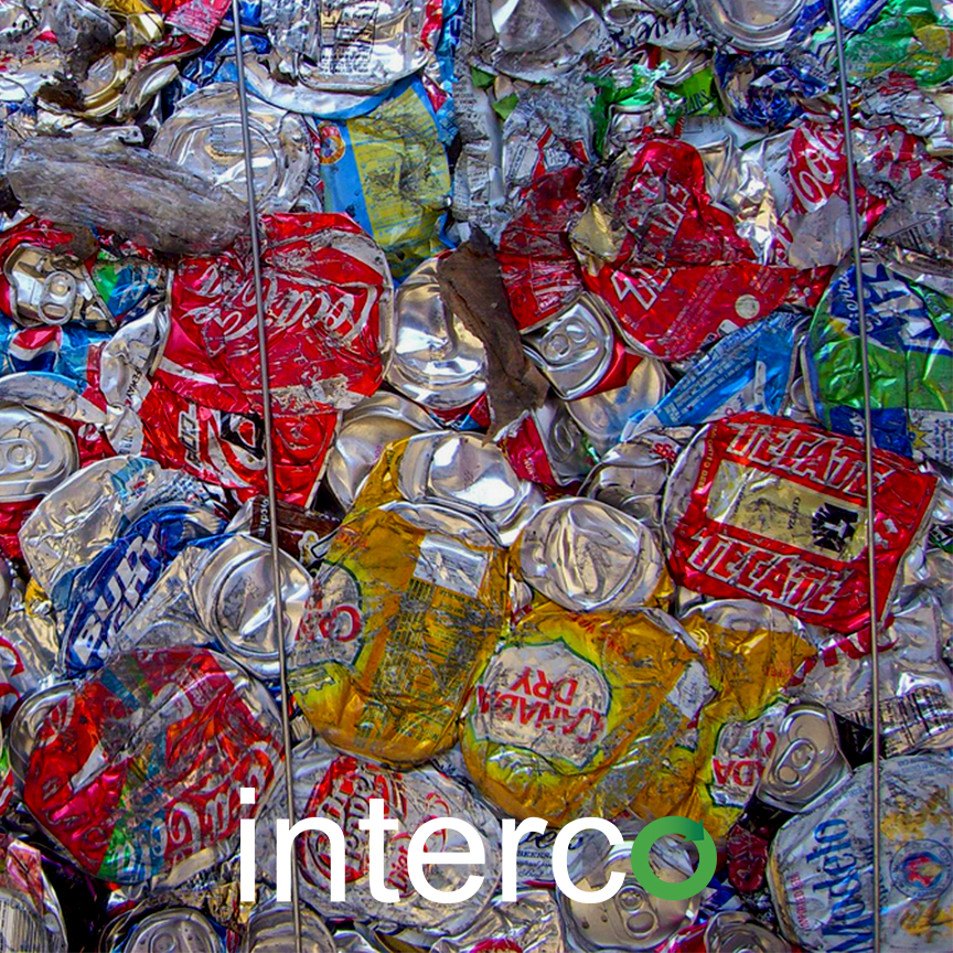 Aluminum cans being recycled